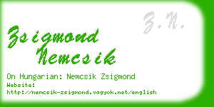 zsigmond nemcsik business card